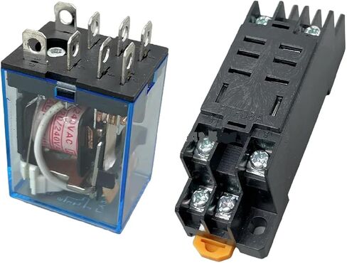 LY2 8-Pin DPDT Power Relay with Socket Base, 10A 250VAC, DC/AC 12V/24V in Saudi Arabia
