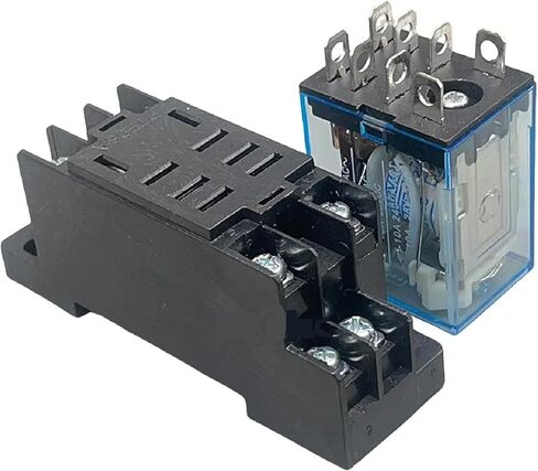 LY2 8-Pin DPDT Power Relay with Socket Base, 10A 250VAC, DC/AC 12V/24V in Saudi Arabia