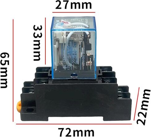 LY2 8-Pin DPDT Power Relay with Socket Base, 10A 250VAC, DC/AC 12V/24V in Saudi Arabia