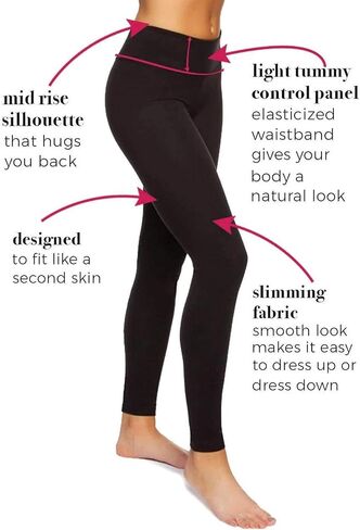 Felina Sueded Athleisure Performance Legging (2-Pack) Womens Leggings w/Slimming Waist Band Style: C3690RT (X-Large, Black) in Saudi Arabia