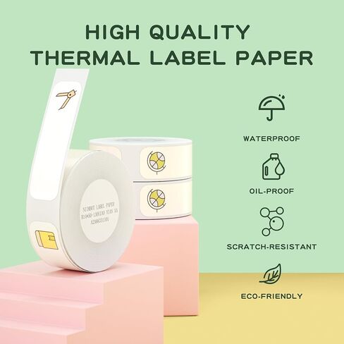 NIIMBOT Thermal Labels(0.47" x 1.57") Printer Sticker Paper with Self-Adhesive for D11/D110/D101 Label Maker,1 Roll of 160 (White) in Kuwait