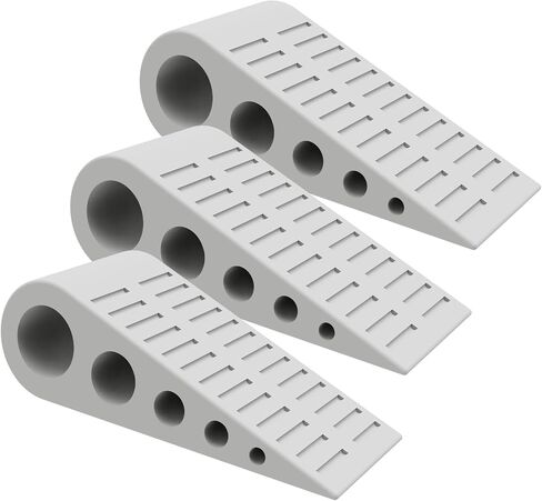 1.9 Inches Heavy Duty Door Stopper, Optish 2 Pack Rubber Door Stop, Door Stoppers for Bottom of Door, Large Door Stopper Wedge for Home Office School (Black) in Kuwait