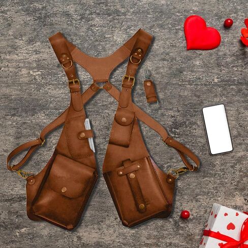 Adjustable PU Leather Shoulder Holster Bag, Men Anti-Theft Underarm Strap Wallet Pocket, Phone Shoulder Holster Bag in Saudi Arabia