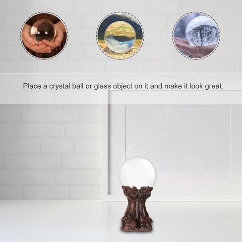Doitool Wooden Sphere يقف لعرض الكريستال: حامل الكريستال الخشب البيض الكرة حامل الحجر الصخور الحجر حامل للديكور المنزل الأحجار الكريمة in Saudi Arabia