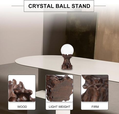 Doitool Wooden Sphere يقف لعرض الكريستال: حامل الكريستال الخشب البيض الكرة حامل الحجر الصخور الحجر حامل للديكور المنزل الأحجار الكريمة in Saudi Arabia