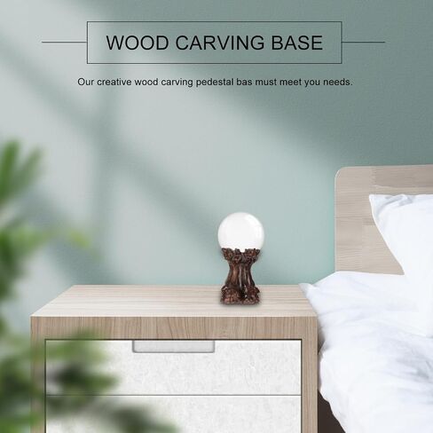 Doitool Wooden Sphere يقف لعرض الكريستال: حامل الكريستال الخشب البيض الكرة حامل الحجر الصخور الحجر حامل للديكور المنزل الأحجار الكريمة in Saudi Arabia