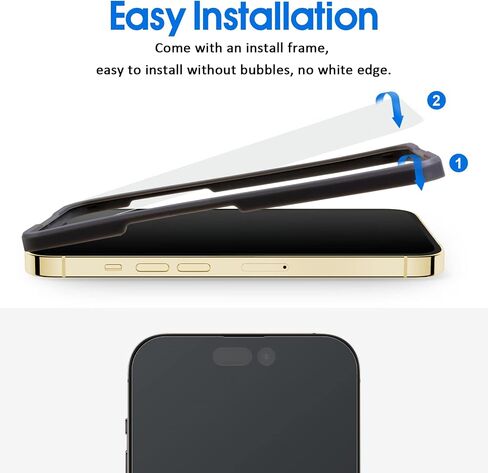 Ambison [2 Pack Matte Glass Screen Protector Compatible for iPhone 16 Pro, Dynamic Island Compatible/Anti-Glare [No Bubbles] Install Frame/Smooth as Silk, iPhone 16 Pro 6.3inch 2024 in Kuwait