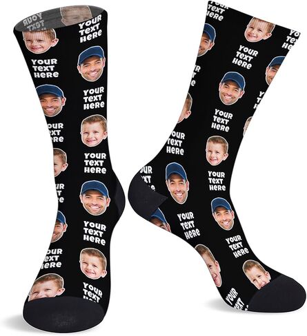 Custom Face Socks with Picture Personalized Photo Crew Funny Socks Gift for Him Her Men Women in Saudi Arabia