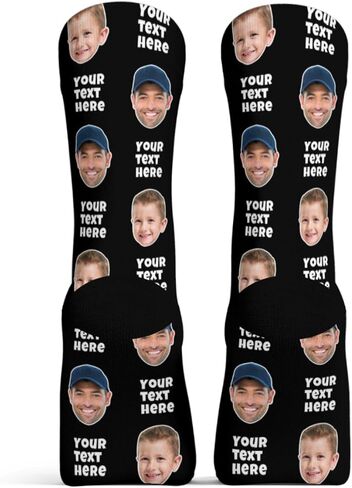 Custom Face Socks with Picture Personalized Photo Crew Funny Socks Gift for Him Her Men Women in Saudi Arabia