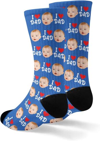 Custom Face Socks with Picture Personalized Photo Crew Funny Socks Gift for Him Her Men Women in Saudi Arabia
