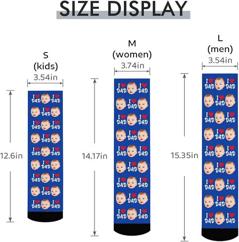 Custom Face Socks with Picture Personalized Photo Crew Funny Socks Gift for Him Her Men Women in Saudi Arabia