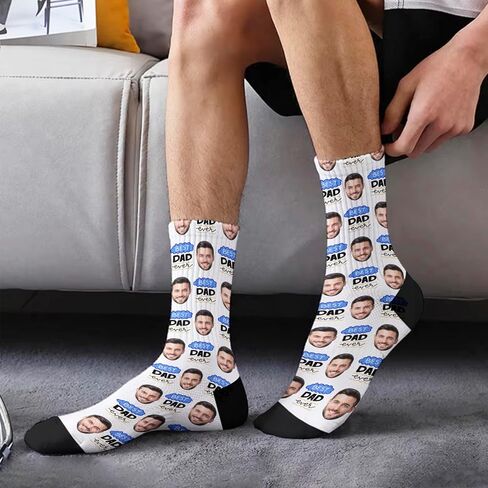 Custom Face Socks with Picture Personalized Photo Crew Funny Socks Gift for Him Her Men Women in Kuwait