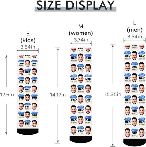 Custom Face Socks with Picture Personalized Photo Crew Funny Socks Gift for Him Her Men Women in Kuwait