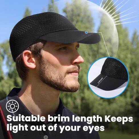 Mesh Baseball Caps for Men - Quick Dry Breathable Running Hat - Cycling Cap for Womens Outdoor Sports in Saudi Arabia