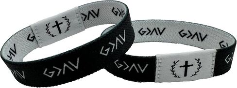 Bible Verse Bracelets Daily Bible Verse Bracelet Inspirational Bible Verse With NFC Jesus Bracelets Identification Wrist Bands Christian Bracelets For Women Christian Gifts for Men - Black and white in Kuwait