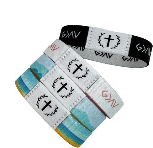 Bible Verse Bracelets Daily Bible Verse Bracelet Inspirational Bible Verse With NFC Jesus Bracelets Identification Wrist Bands Christian Bracelets For Women Christian Gifts for Men - Black and white in Kuwait