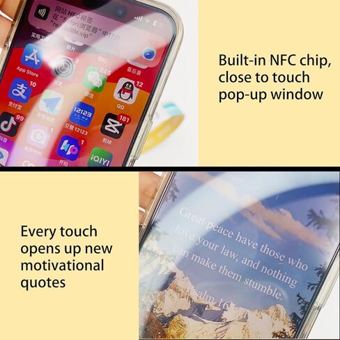 Bible Verse Bracelets Daily Bible Verse Bracelet Inspirational Bible Verse With NFC Jesus Bracelets Identification Wrist Bands Christian Bracelets For Women Christian Gifts for Men - Black and white in Kuwait