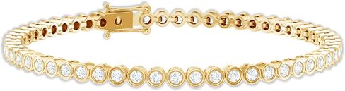 Certified Lab Grown Diamond Tennis Bracelet, Ef-Vs Quality, Bezel Set Diamond Eternity Bracelet - Ready To Gift in Saudi Arabia
