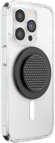 PopSockets Phone Grip Compatible with MagSafe, Phone Holder, Wireless Charging Compatible - Alum Triangle Knurled Black in Saudi Arabia