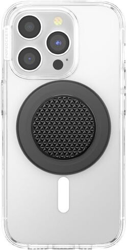 PopSockets Phone Grip Compatible with MagSafe, Phone Holder, Wireless Charging Compatible - Alum Triangle Knurled Black in Saudi Arabia