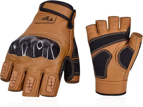 Vgo... Half Finger Touchscreen Motorcycle Gloves, Anti-Shock Gear for Men Women Riding, Cycling, Construction, ATV (GA6078HL) in Kuwait
