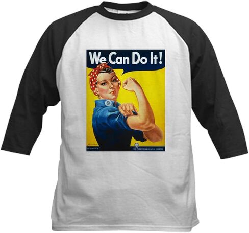 Cafepress Rosie the Riveter يمكننا أن أفعل I Kids Baseball Jersey Kids Cotton Baseball Jersey ، 3/4 Raglan Sleeve Shirt in Saudi Arabia