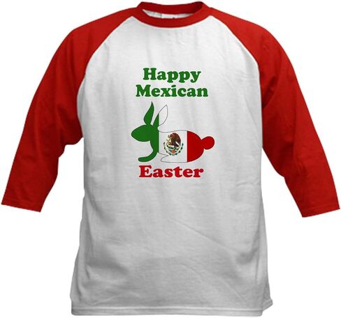 CafePress Mexican Easter Kids Baseball Jersey Kids Cotton Baseball Jersey, 3/4 Raglan Sleeve Shirt in Saudi Arabia