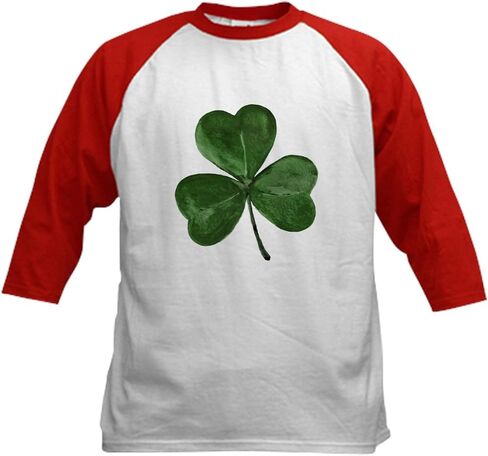 Cafepress Shamrock Kids Baseball Jersey Kids Cotton Baseball Jersey ، 3/4 Raglan Sleeve Shirt in Kuwait