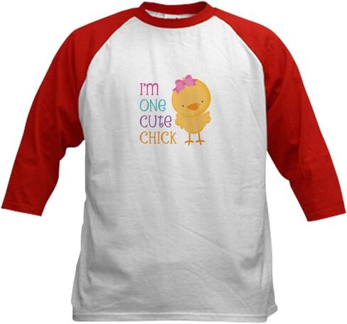 Cafepress أنا واحد لطيف كتكوت البيسبول جيرسي كيدز القطن القميص البيسبول ، 3/4 قميص الأكمام راجلان in Kuwait