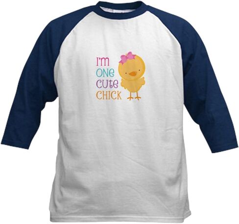 Cafepress أنا واحد لطيف كتكوت البيسبول جيرسي كيدز القطن القميص البيسبول ، 3/4 قميص الأكمام راجلان in Kuwait