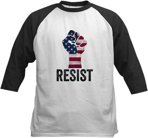CafePress Resist Anti Trump Baseball Jersey Kids Cotton Baseball Jersey, 3/4 Raglan Sleeve Shirt in Saudi Arabia