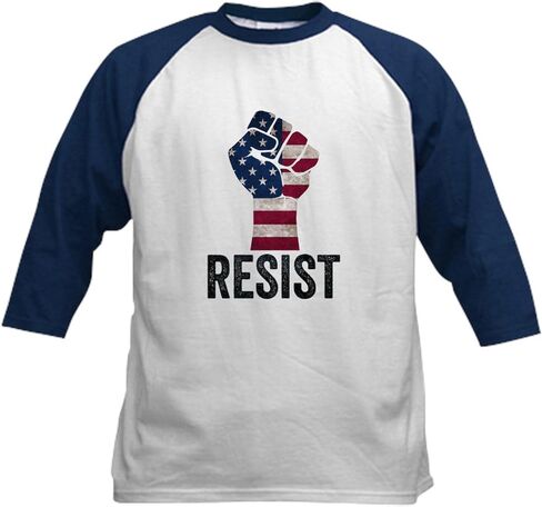 CafePress Resist Anti Trump Baseball Jersey Kids Cotton Baseball Jersey, 3/4 Raglan Sleeve Shirt in Saudi Arabia