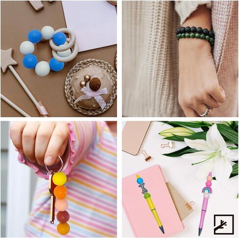 ZIFTY Sports سيليكون الخرز 74 قطعة 8 أنواع 15 مم الخرز البؤري المستديرة لصنع سلسلة المفاتيح، كرة السلة كرة القدم البيسبول كرة التنس كرة الطائرة الكرة الطائرة علم الولايات المتحدة لأقلام DIY الحرف القلائد أساور اسهم in Kuwait