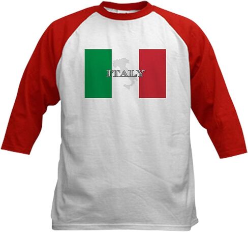 CafePress Italian Flag Extra Baseball Jersey Kids Cotton Baseball Jersey, 3/4 Raglan Sleeve Shirt in Saudi Arabia