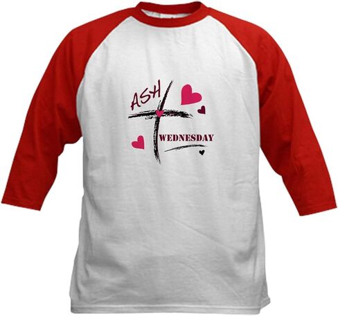 CafePress Ash Wednesday Baseball Jersey Kids Cotton Baseball Jersey, 3/4 Raglan Sleeve Shirt in Saudi Arabia