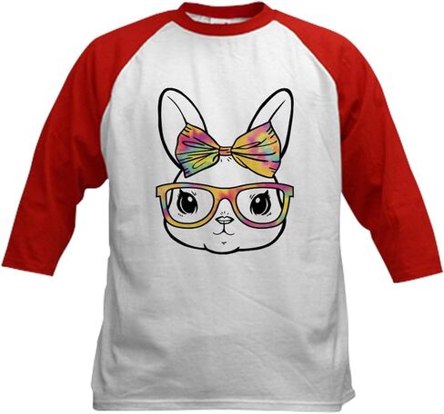CafePress Bunny Cute Baseball Jersey Kids Cotton Baseball Jersey, 3/4 Raglan Sleeve Shirt in Saudi Arabia