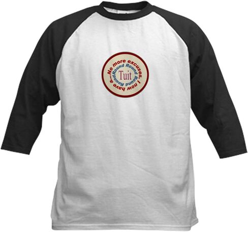 CafePress Round Tuit Kids Baseball Jersey Kids Cotton Baseball Jersey, 3/4 Raglan Sleeve Shirt in Saudi Arabia