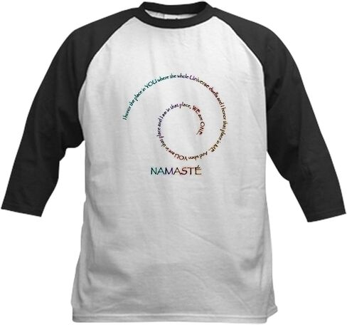 Cafepress معنى Namaste Kids Baseball Jersey Kids Cotton Baseball Jersey ، 3/4 Raglan Sleeve Shirt in Saudi Arabia