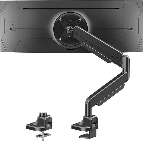 Single Monitor Mount for Max 49 inches Ultrawide Computer Screen, Premium Aluminum Heavy Duty Gas Spring Monitor Arm Hold 4.4 to 44 lbs, Full Motion Monitor Desk Mount, VESA Mount 75/100mm in Saudi Arabia
