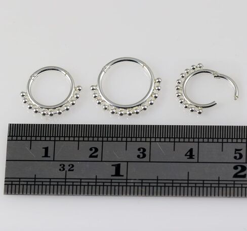 سلسلة حلقة الكرة 925 Sterling Silver 16 Gauge مفصلية حلقة الفرس خاتم - غضروف هوب - Daith Hoop - قطاع خاتم المجوهرات جسم المجوهرات in Kuwait