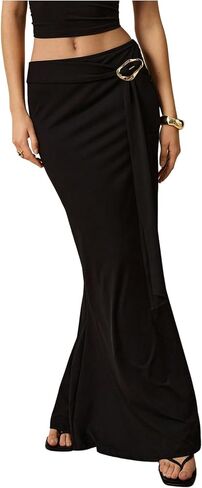 Gorglitter نساء مشبك المعادن مربوطة bodycon تنورة طويلة الأنيقة كوكتيل المساء in Kuwait