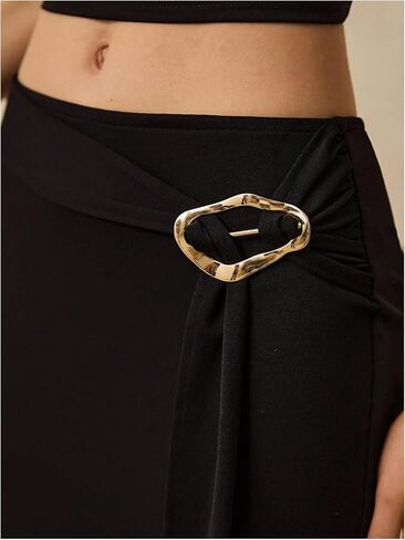 Gorglitter نساء مشبك المعادن مربوطة bodycon تنورة طويلة الأنيقة كوكتيل المساء in Kuwait