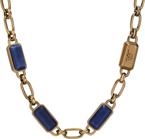 Emporio Armani Men's Silver Stainless Steel and IP Gun-Plating Chain Necklace (Model: EGS3093040) in Saudi Arabia