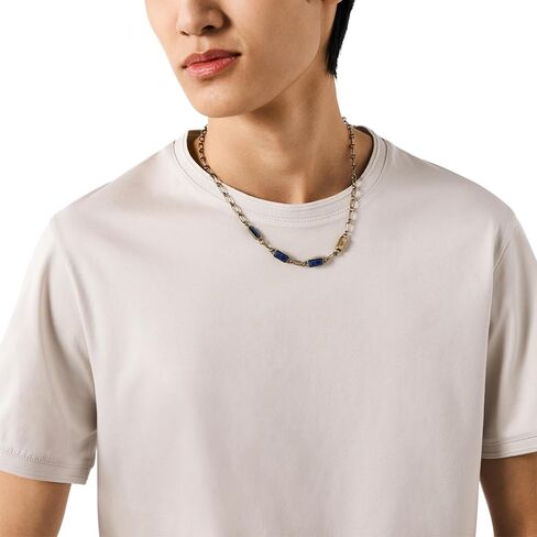 Emporio Armani Men's Silver Stainless Steel and IP Gun-Plating Chain Necklace (Model: EGS3093040) in Saudi Arabia