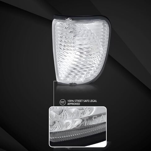 Autozensation Compatible with Ford E150/E250/E350/E450/E550 Econoline Van 1992-2006, Black Housing Clear Lens Corner Lights in Kuwait