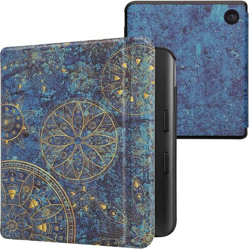 kwmobile Case Compatible with Kobo Libra Colour Case - eReader Cover - Summer Library Blue/Green/Dark Pink in Saudi Arabia