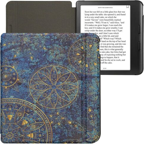kwmobile Case Compatible with Kobo Libra Colour Case - eReader Cover - Summer Library Blue/Green/Dark Pink in Saudi Arabia