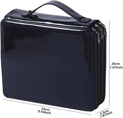Shulaner 120 Slots Colored Pencil Case with Zipper Closure Pencils Bag Waterproof PU Leather Pen Organizer Storage Holder for Artist (Silver Glitter) in Saudi Arabia