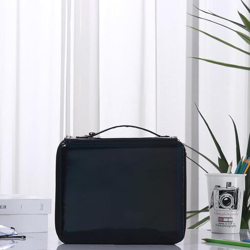 Shulaner 120 Slots Colored Pencil Case with Zipper Closure Pencils Bag Waterproof PU Leather Pen Organizer Storage Holder for Artist (Silver Glitter) in Saudi Arabia