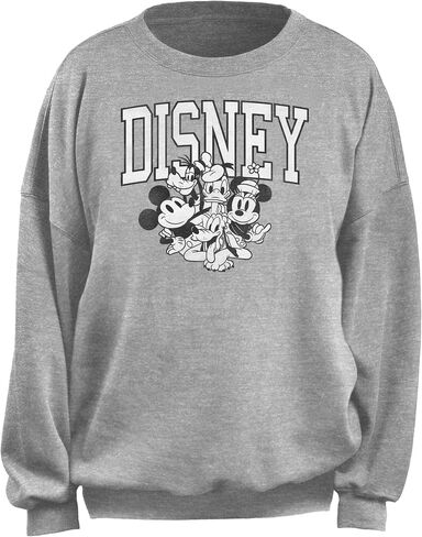 Disney Women's Junior's Group Oversized Fleece, Heather Grey, X-Large in Saudi Arabia
